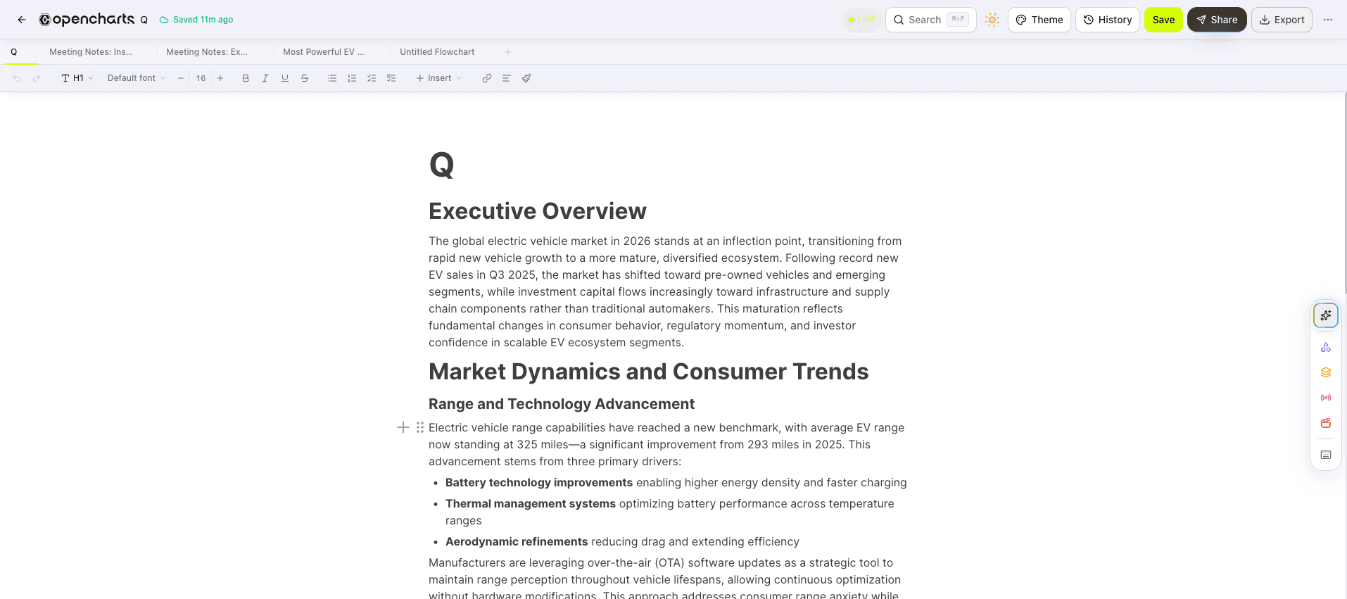 AI-native notes editor